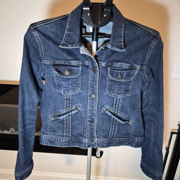 GAP Jackets & Blazers - ​Gap 1969 Premium Denim Trucker Jacket - Dark Wash - XL